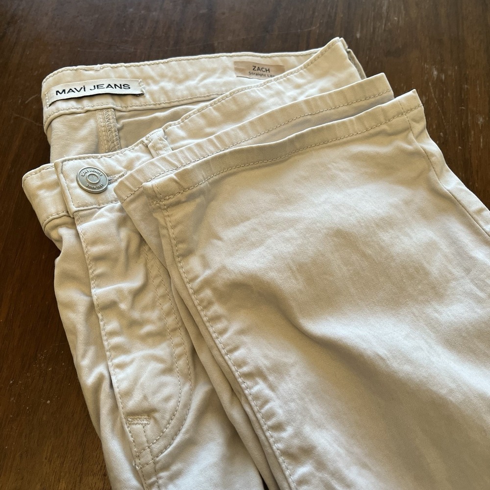 Mavi Jeans Zach Straight Leg Pants Mens 32x32 White Chino